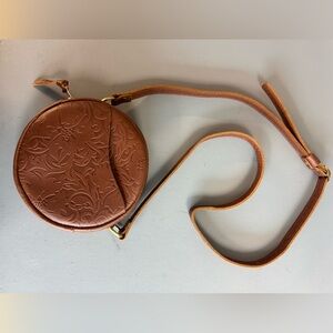 PORTLAND LEATHER - Circle Embossed Leather Crossbody Bag